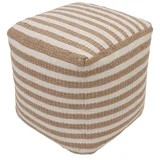 Better Homes & Gardens 16" x 16" x 16" Natural Jute Striped Pouf | Walmart (US)