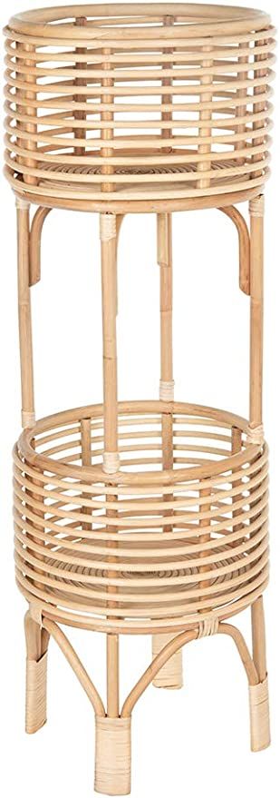 KOUBOO Rattan Indoor Two-Tier Plant Stand, Natural Planter, Large, Brown | Amazon (US)