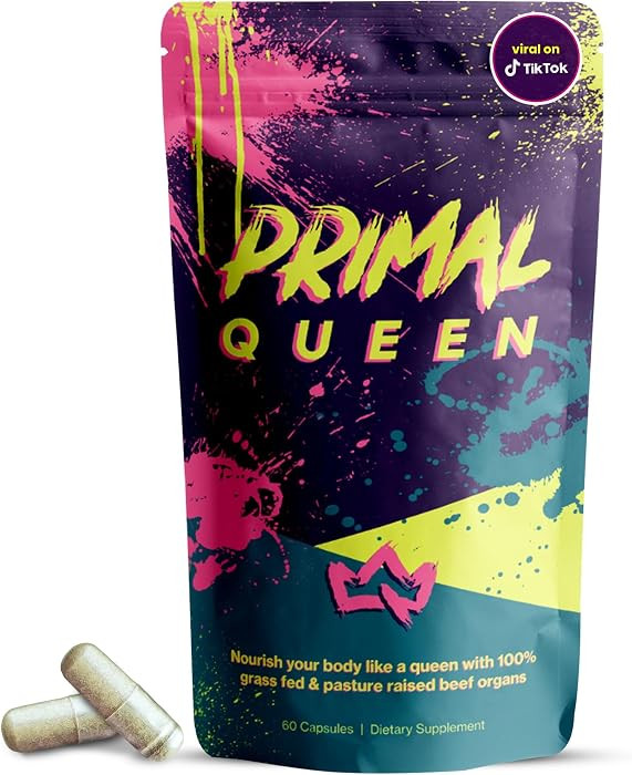 Primal Queen Female-Optimized Beef Organ Superfood Supplement (Beef Liver, Kidney, Heart, & 3 More) - 100% Grass Fed, Pasture Raised Cattle - Balance Hormones, Energy, & More for Women | Amazon (US)