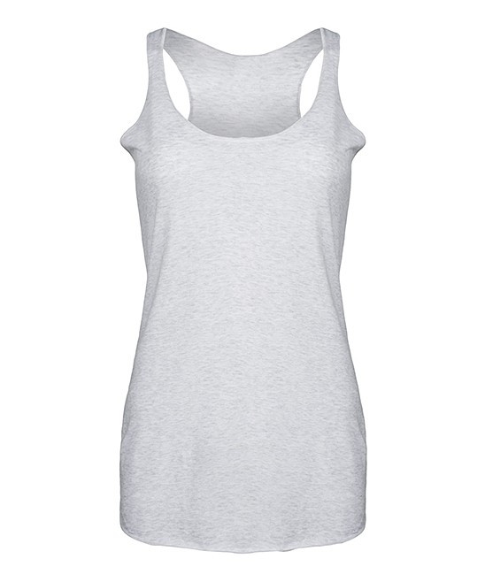Instant Message Women's Women's Tank Tops HEATHER - Heather White Racerback Tank - Women | Zulily