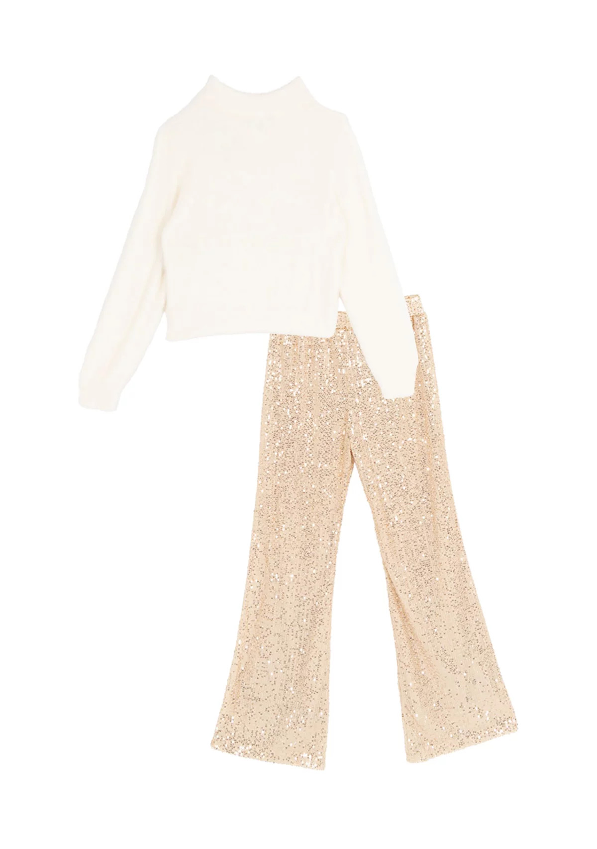 Girls 7-16 Sequin Sweater, Sequin Flare Legging and Headband Set | Belk