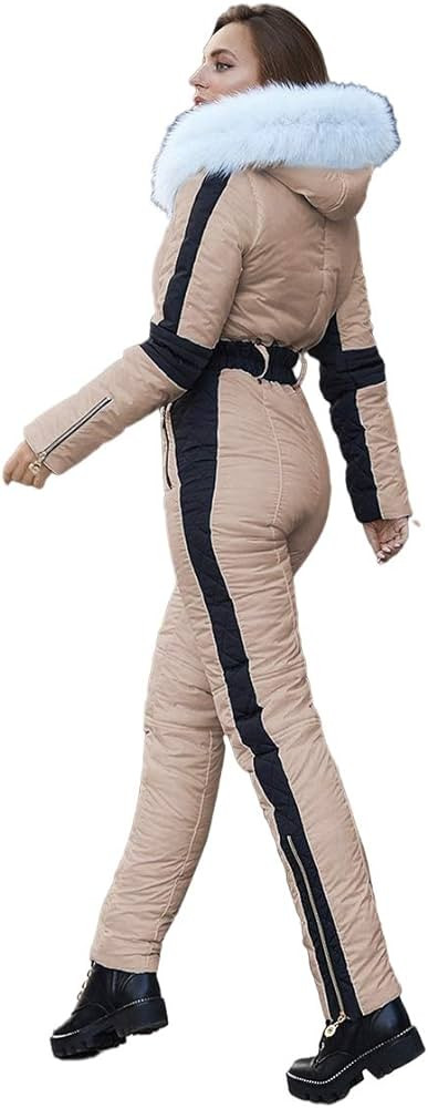 GIBLY Womens Winter Onesies Ski Jumpsuits Outdoor Sports Waterproof Snowsuit Removable Fur Collar... | Amazon (US)