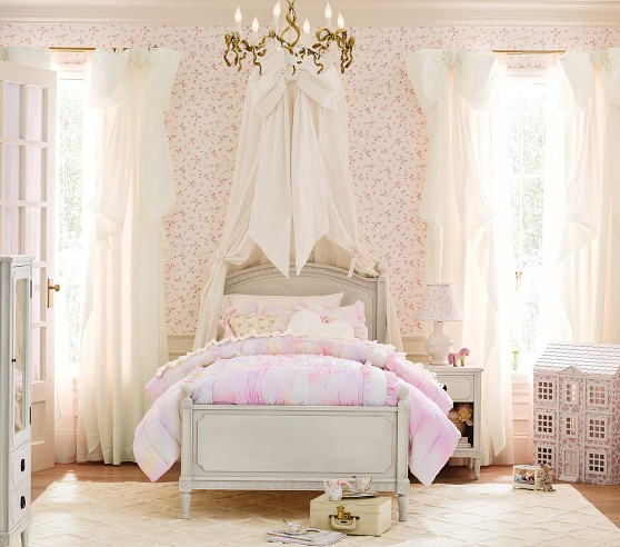 LoveShackFancy Oversized Bow Light-Filtering Curtain | Pottery Barn Kids