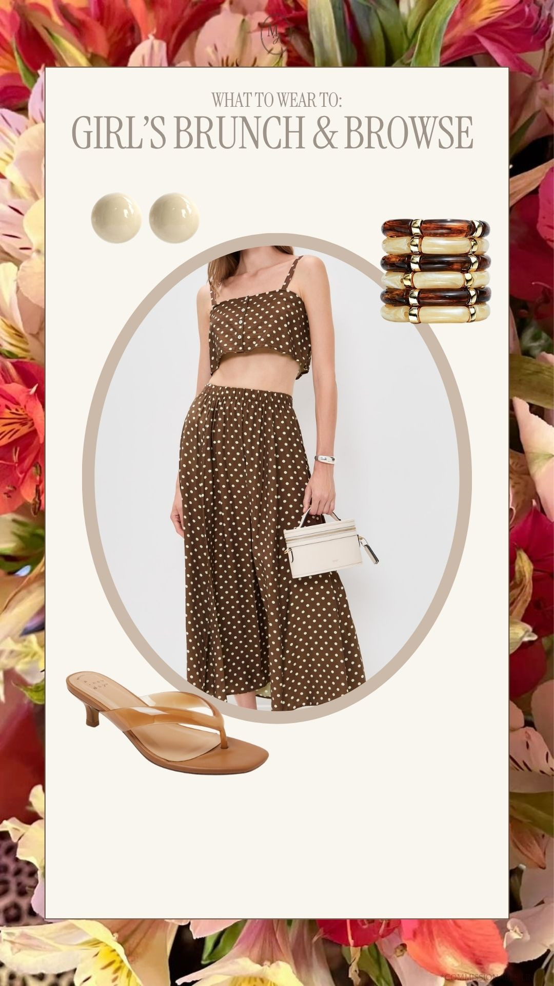 ootd, vacation outfit, date night, polka dots, brunch outfit, girls trip, maxi skirt, strapless top, midsize style, brown outfit, resort, dinner, date night, beach, sandal

#LTKOver40 #LTKMidsize #LTKTall