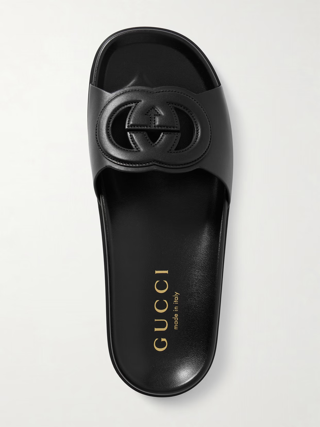Gucci - Cutout Leather Slides - Black | NET-A-PORTER (US)