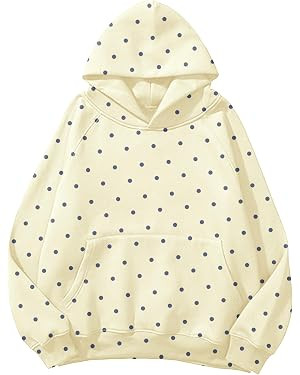 Lauweion Women Solid Basic Fleece Letter Loose Hoodie Sweatshirt Long Sleeve Kangaroo Pocket Drop... | Amazon (US)