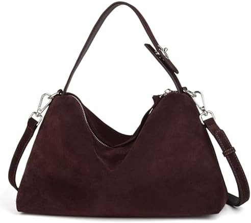 Premium Suede Leather Crossbody Bags for Women, Slouchy Suede Shoulder Bag with Adjustable Strap ... | Amazon (US)