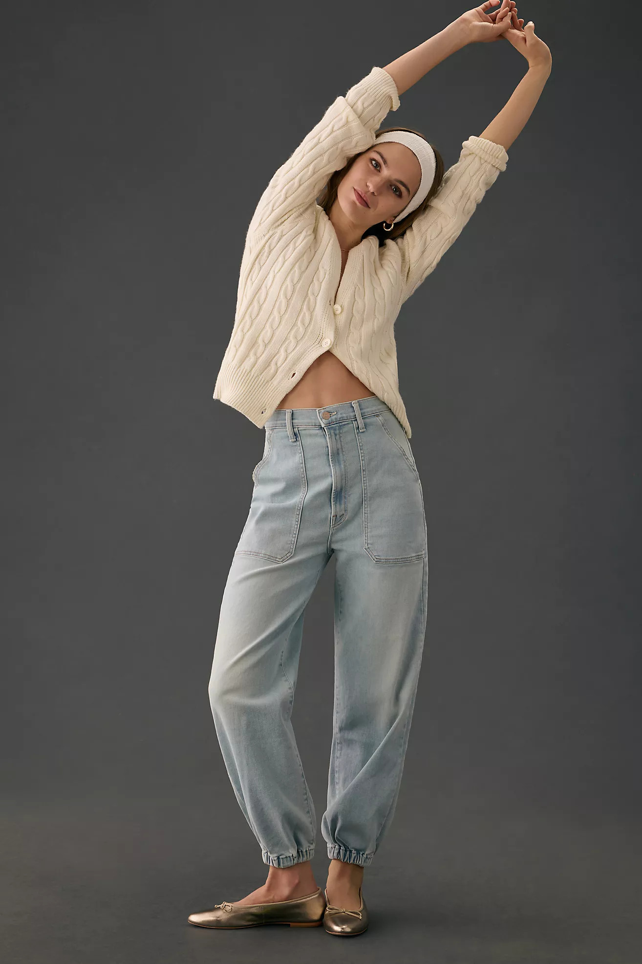 MOTHER The Wrapper Patch Springy Ankle High-Rise Jeans | Anthropologie (US)