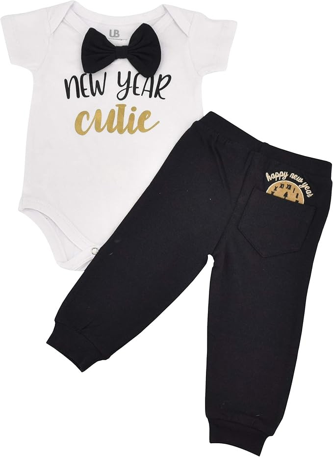 Baby Boys Girls 2pc Outfit Set Short Sleeve Bodysuit with Pants | Amazon (US)