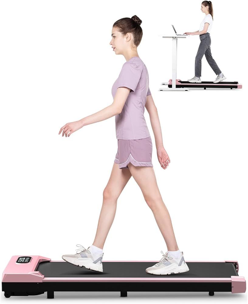 Walking Pad Treadmill Under Desk, 5MPH Portable Small Treadmill for Office & Home, Mini Quiet Com... | Amazon (US)