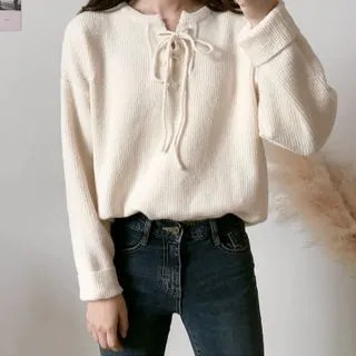 Lace-Up Sweater | YesStyle Global