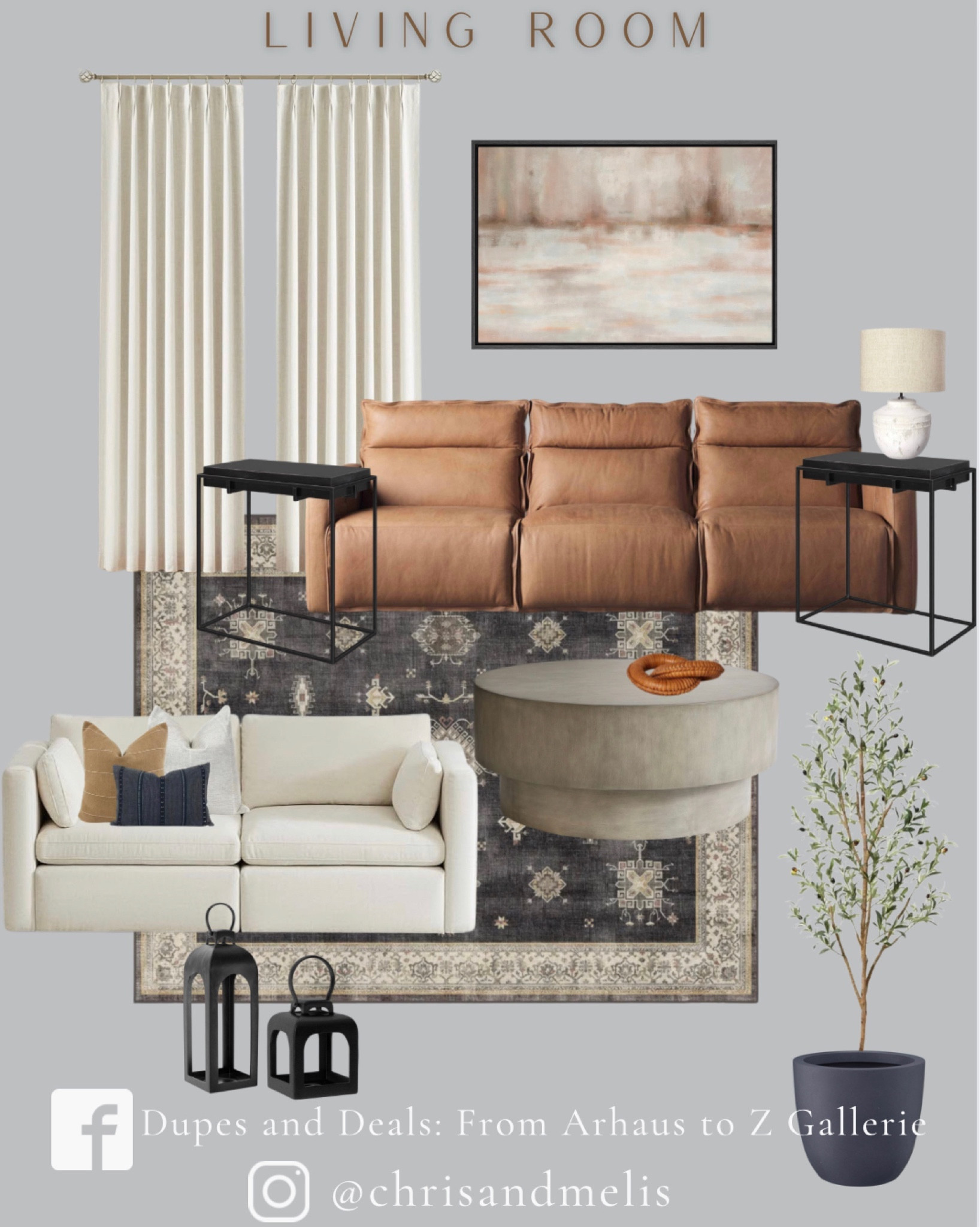 Neutral with black accents living room design!

#LTKfindsunder100 #LTKhome #LTKsalealert