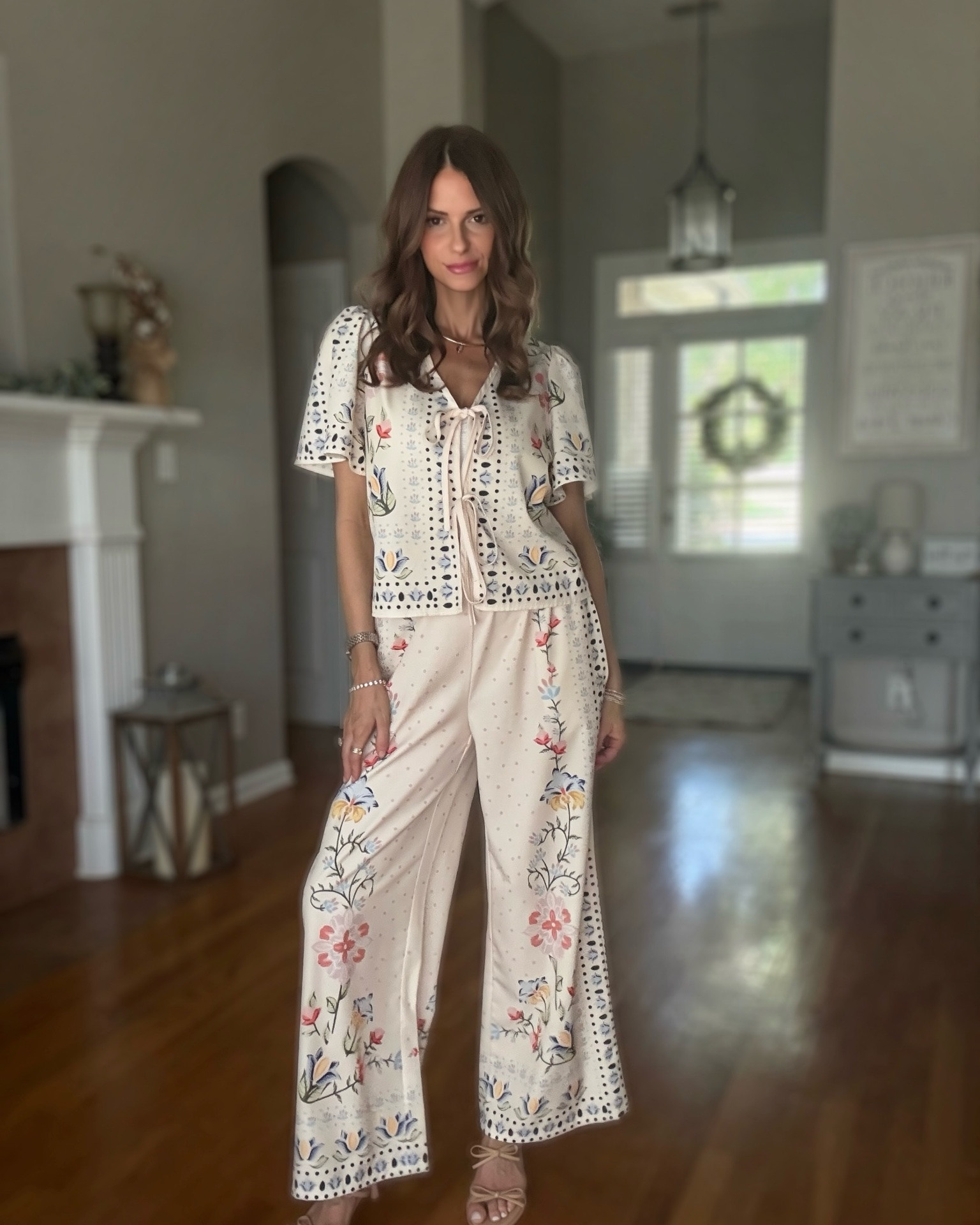 Botanical print with front tie pants set from Chicwish. Wearing a size small

#LTKootd #LTKdayinmylife #LTKgrwm