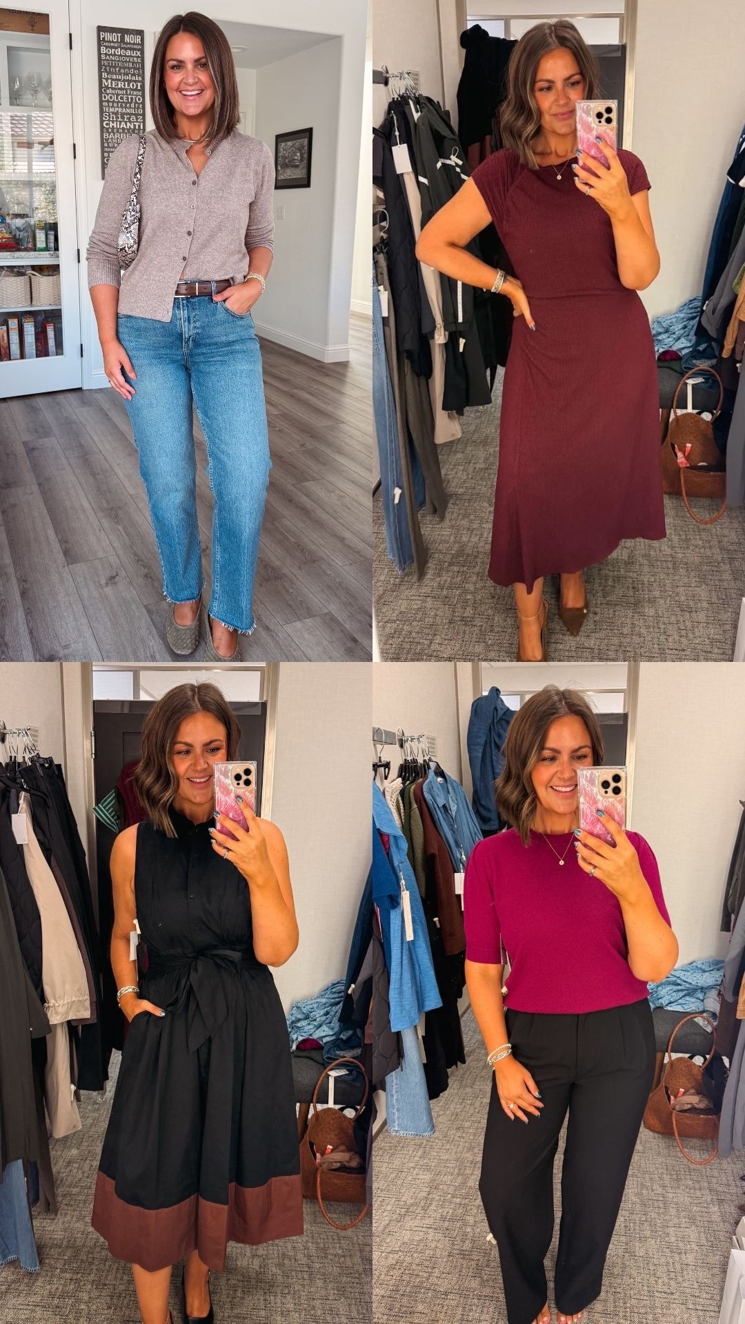 Office outfits that don’t actually feel like “work” 🤭 Comfy, cute & still put together enough for the office! 

Blue plaid dress, 12 Grey plaid dress, 10 (sized down) Cardigan and Tank top, Large Trousers, 32 (sized up 1) Red dress, Large Fushica Sweater, Medium Old Navy sweater, Large, Jeans, 31R Black dress, Medium Green sweater, Large, Black Trousers, 12

#LTKSeasonal #LTKootd #LTKMidsize