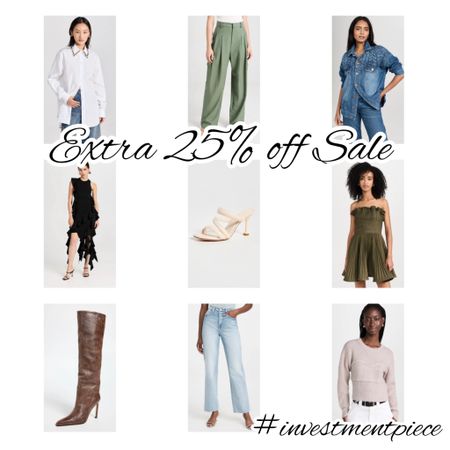 From knits and denim to must have boots, heels - and of course party dresses. Jean jackets. Cargo pants. And the best button down. All an extra 25% off with code UNWRAP25 @shopbop #investmentpiece 

#LTKstyletip #LTKSeasonal #LTKsalealert