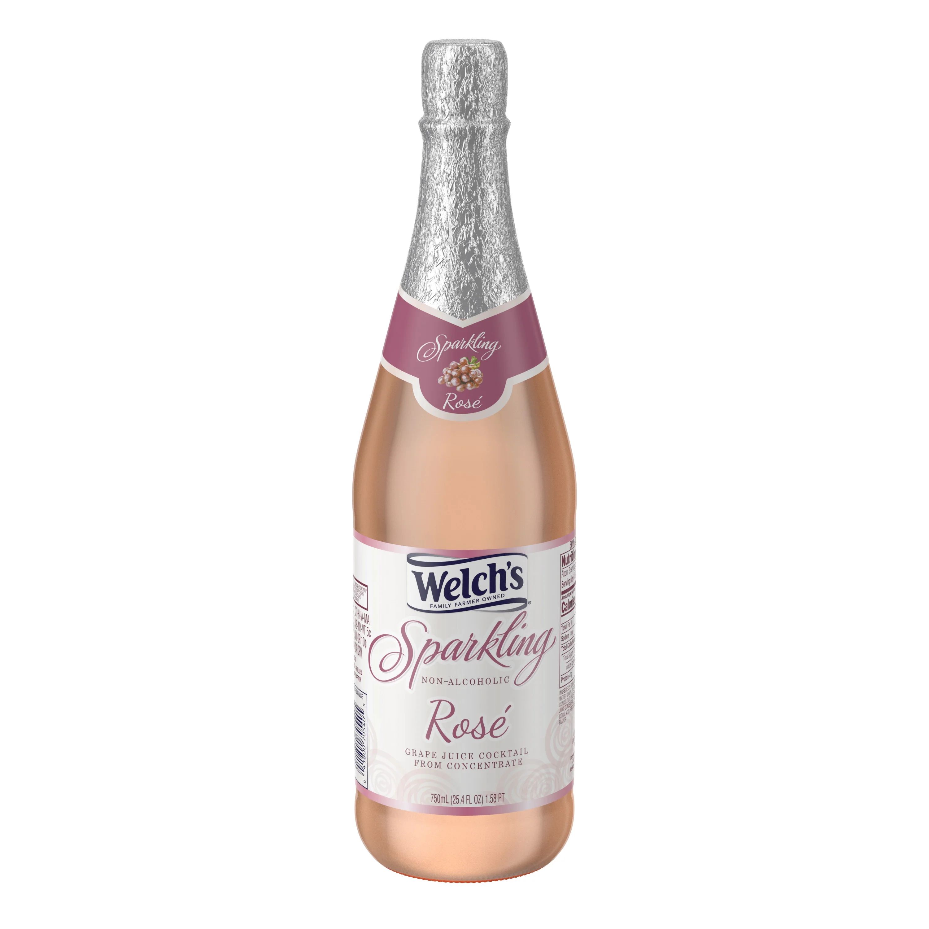 Welch's Non-Alcoholic Sparkling Rosé Grape Juice Cocktail, 25.4 fl oz Bottle - Walmart.com | Walmart (US)