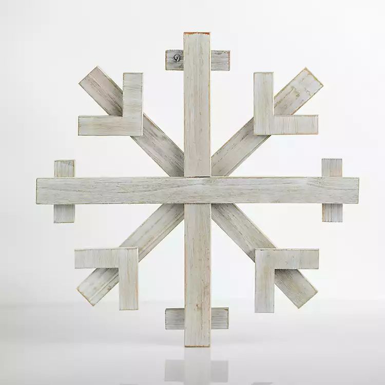 White Wood Snowflake Ornament, 12 in. | Kirkland's Home