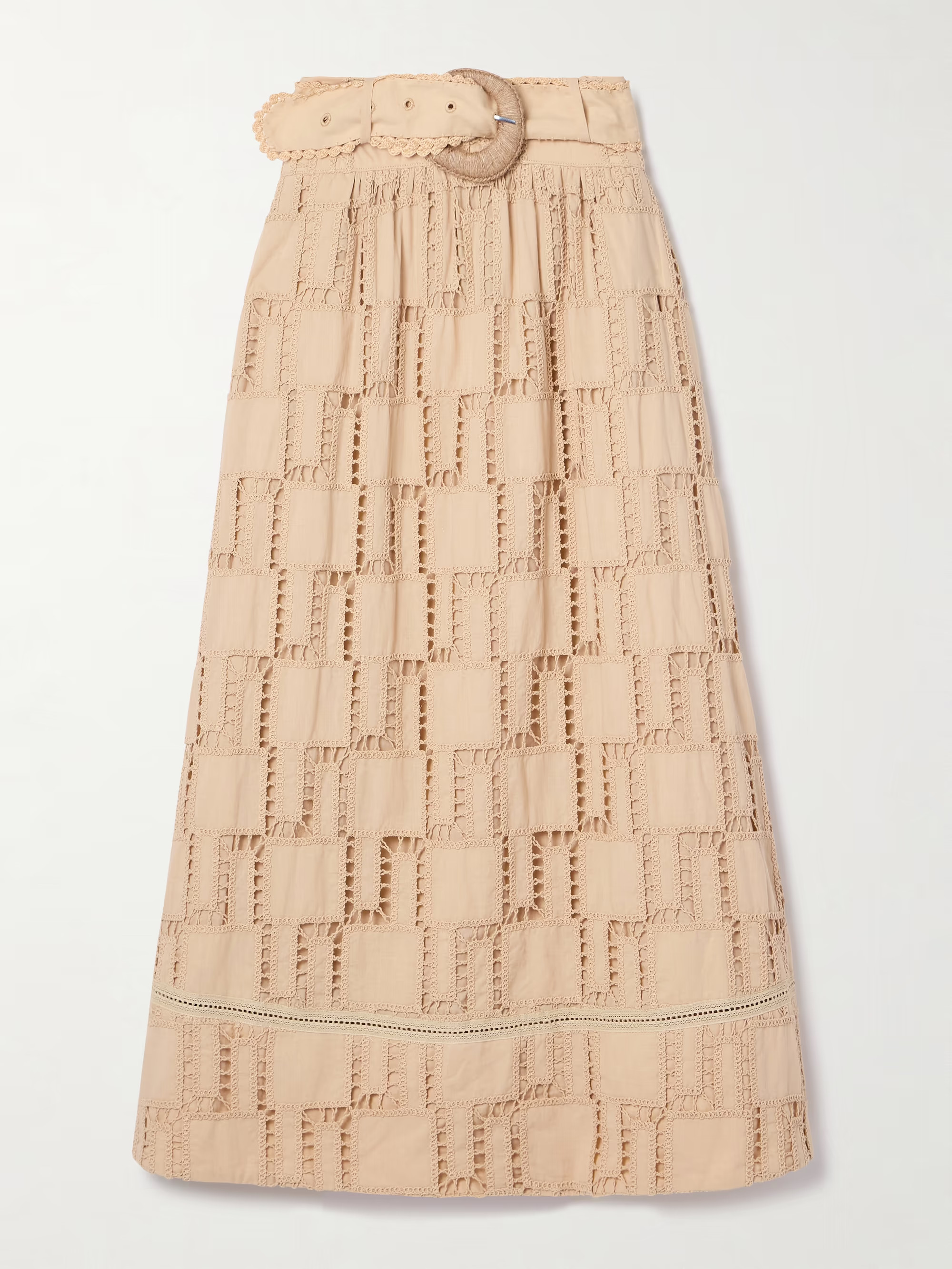 Belted crochet-trimmed cotton maxi skirt | NET-A-PORTER (US)