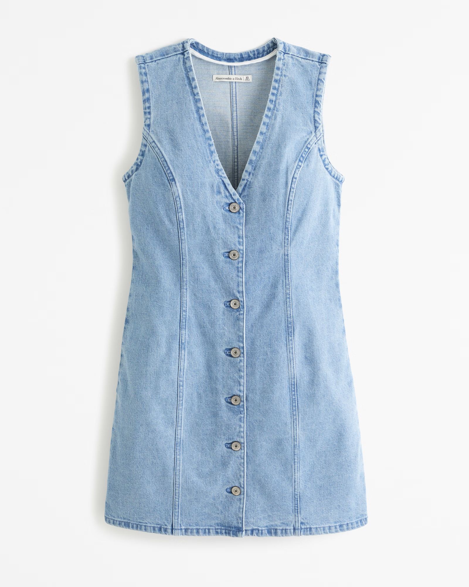 The A&F Mara Denim Vest Mini Dress | Abercrombie & Fitch (US)