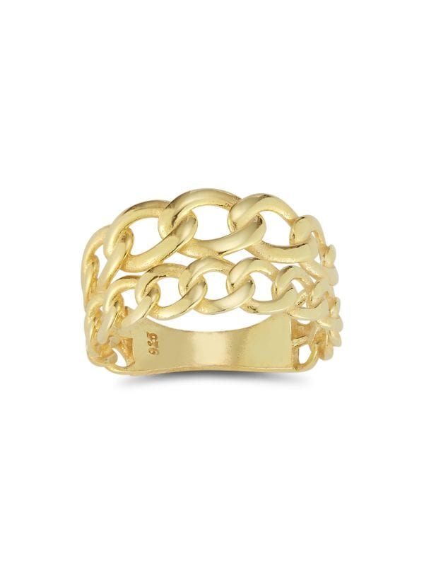 14K Yellow Goldplated Sterling Silver Chain Band Ring | Saks Fifth Avenue OFF 5TH