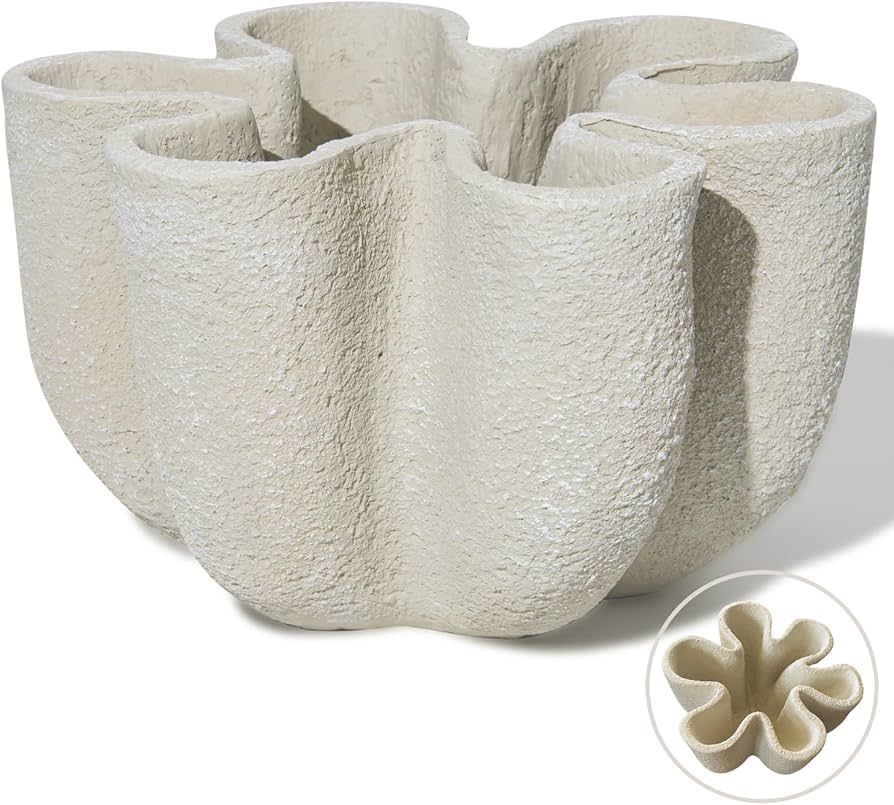 Nico Curvy Decorative Bowl Fluted Vase Home Decor for Living Room Coffee Table Styling Bookshelf ... | Amazon (US)