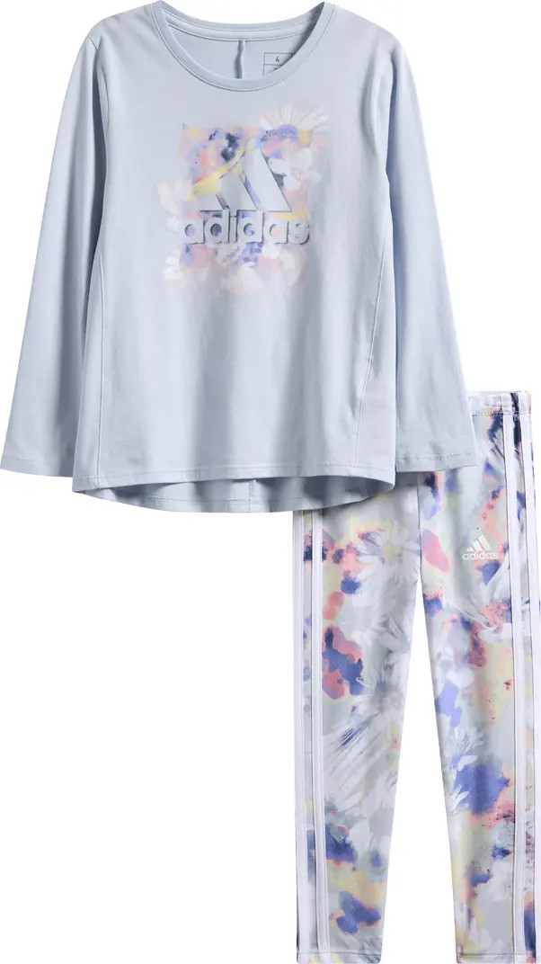 adidas Kids' Long Sleeve Top & Printed Leggings Set | Nordstromrack | Nordstrom Rack