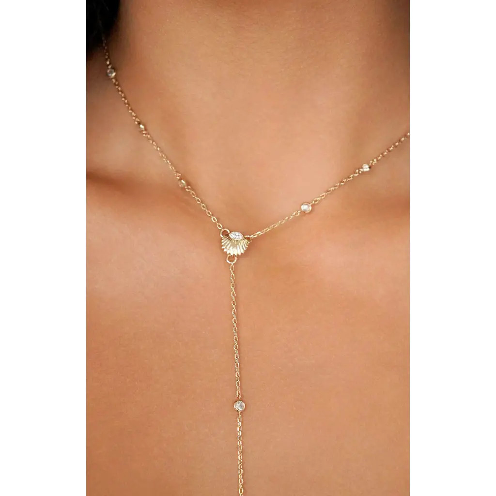 Ettika Santorini Shell Y-Necklace in Gold at Nordstrom | Nordstrom