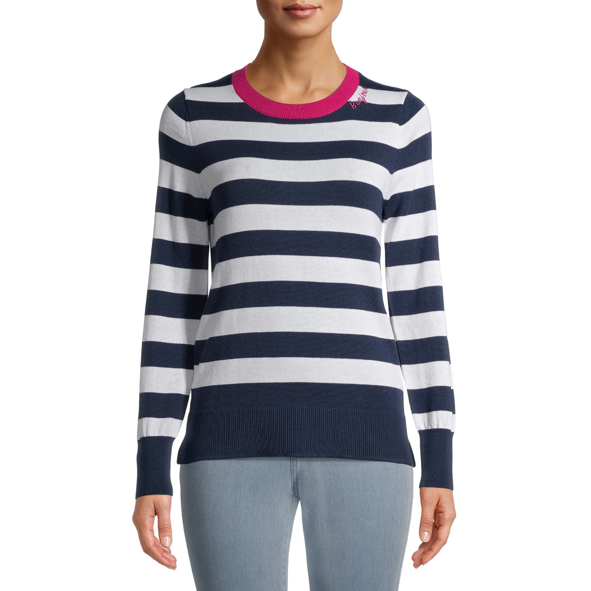 Time and Tru Women's Striped Talking Sweaters | Walmart (US)