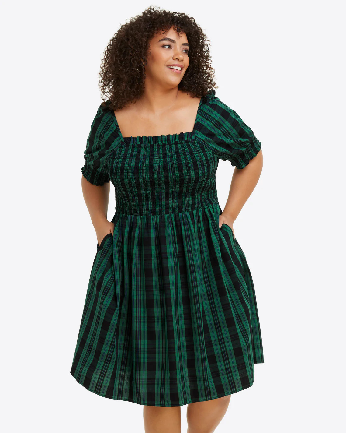 Cam Smocked Dress in Blackwatch Plaid | Draper James (US)