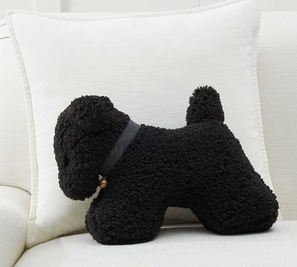 Sherpa Dog Pillow, 17 x 9.5"", Black | Pottery Barn (US)