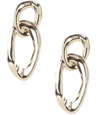 Natasha Accessories Double Link Molten Drop Earrings | Dillard's | Dillard's