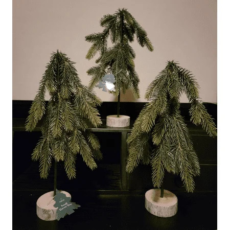 Set of 3 Small Green Artificial Christmas Trees - 13" | Walmart (US)