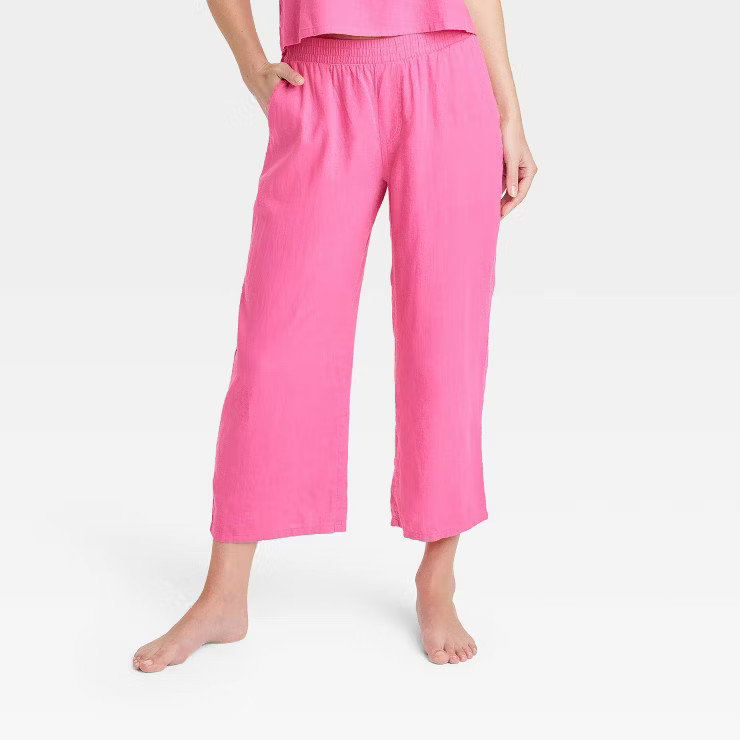 Women's Linen Cropped Pajama Pants - Stars Above™ | Target