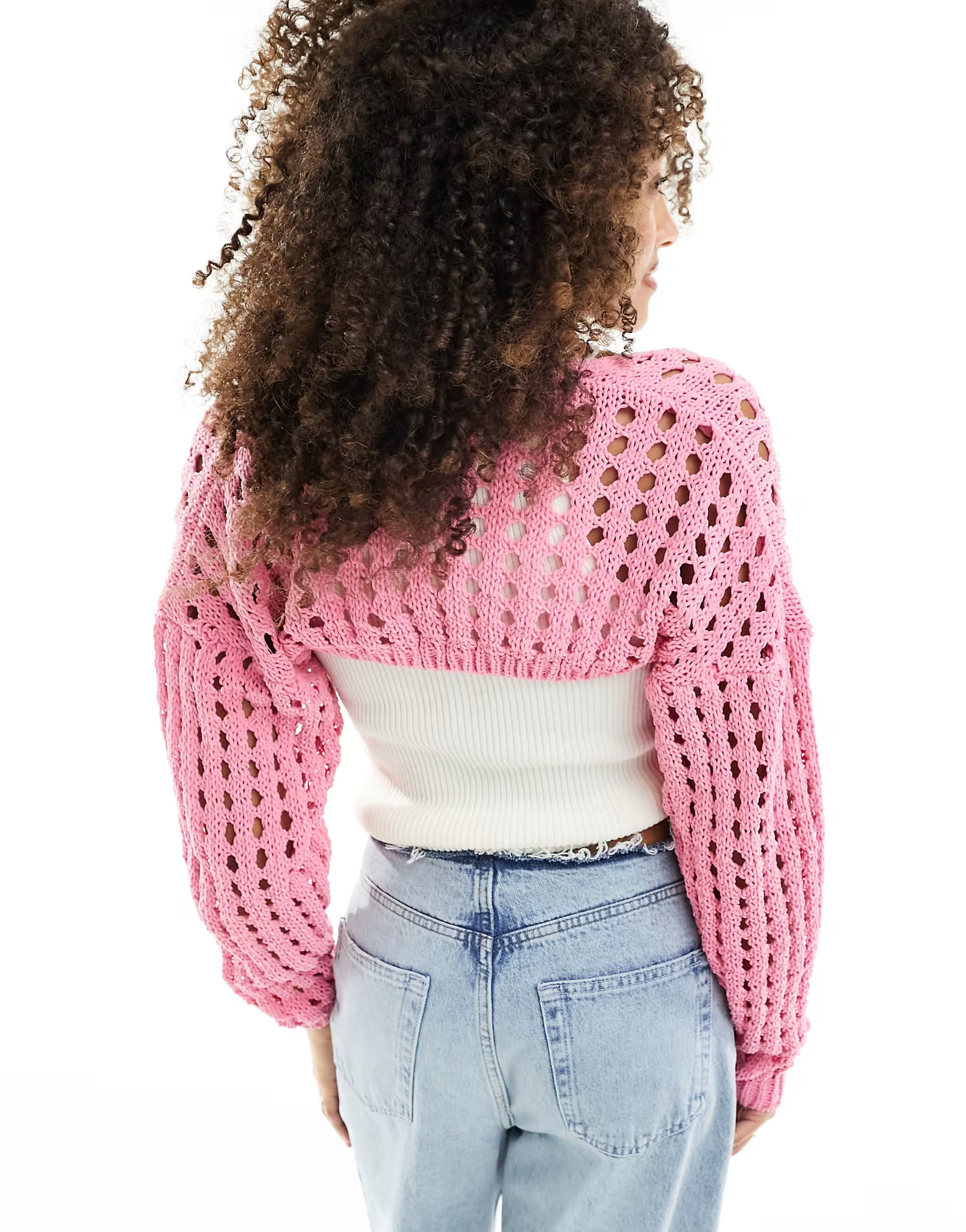 Cotton:On open knit cardigan in pink | ASOS (Global)