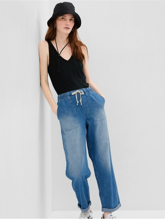 GAP Light Blue Relaxed Drawstring Denim Jeans | Poshmark