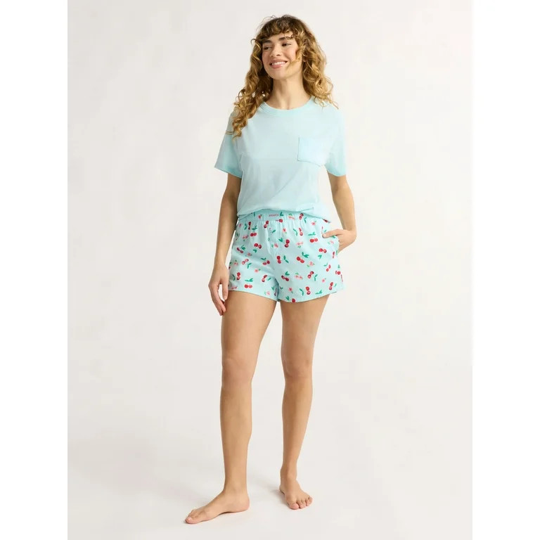 Joyspun Women's and Women’s Plus Woven Pajama Boxer Shorts, Sizes XS to 3X | Walmart (US)
