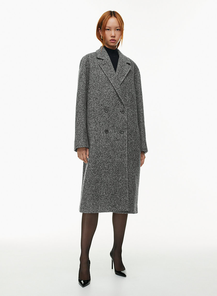 Aritzia Babaton Women's The Slouch Coat in Tweed Black/White | Small | Aritzia