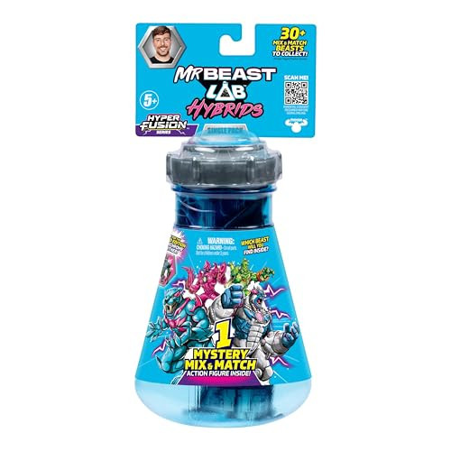 MRBEAST LAB Hybrids Single Pack, Mix & Match Millions of Combinations to Create The Ultimate Beast and Reveal Individual Beast Parts to Create 1 of 10 4" Hybrid Figures, 30+ to Collect | Amazon (US)