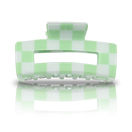 AEGYPIUS Checkered Claw Clip - 3.1 x 1.7 Inches, Green Hair Clip for Women | Amazon (US)