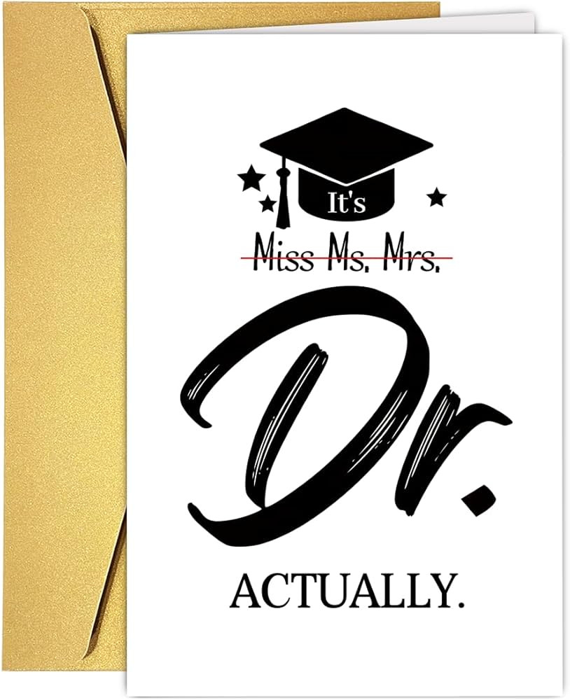 Funny PhD Graduation Card Gift for Women, Humor Doctor Gifts, Congratulation Card for Doctoral Gr... | Amazon (US)