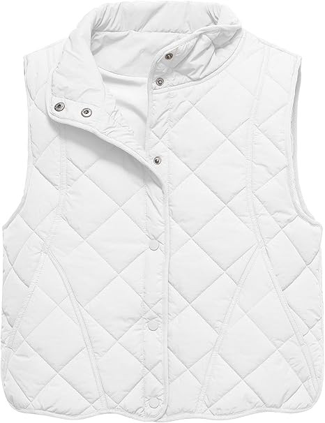 Gacaky Women's Puffer Vest Sleeveless Button Down Outerwear Warm Quilted Lightweight Down Winter ... | Amazon (US)