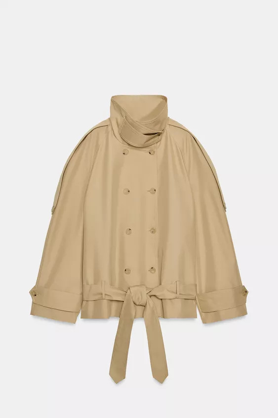 ZW COLLECTION SHORT HIGH-NECK TRENCH COAT | Zara UK