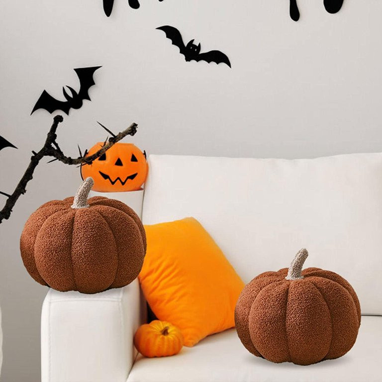 Plush Pumpkin Pillow Pumpkin Throw Pillows, Halloween Decorative Pillows Ball Pillow Stuffed Pump... | Walmart (US)