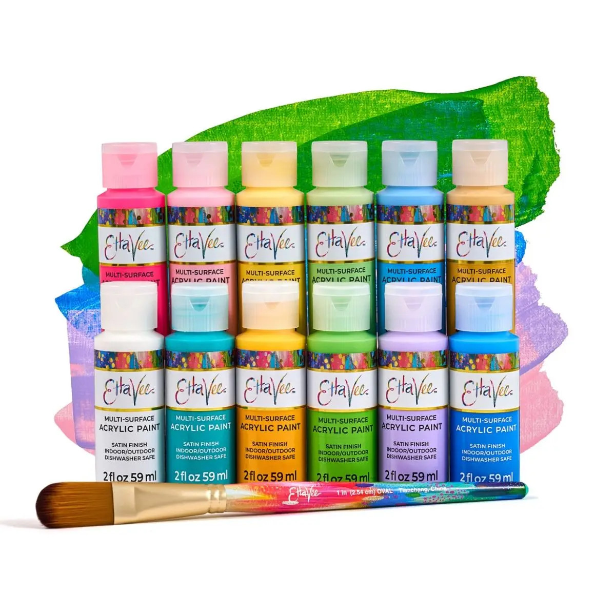 EttaVee Joyful Burst 13 pc. Paint & Brush Set - 35156 | Plaid | Plaid Crafts