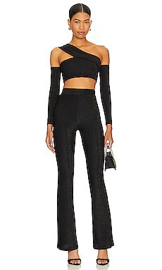 superdown Allyson Pant Set in Black Metallic from Revolve.com | Revolve Clothing (Global)