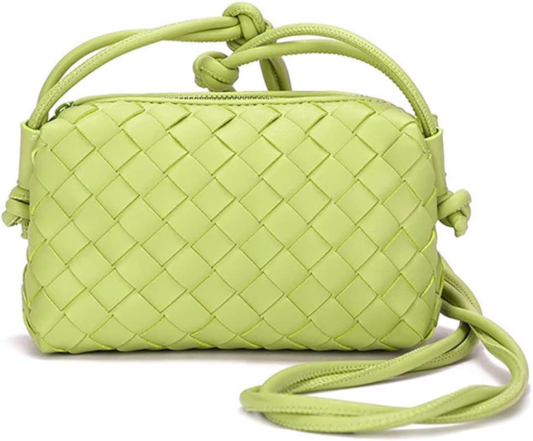 Woven Crossbody Bags for Women，Fashion Leather Lightweight Handbags Shoulder Bag Phone Purse La... | Amazon (US)