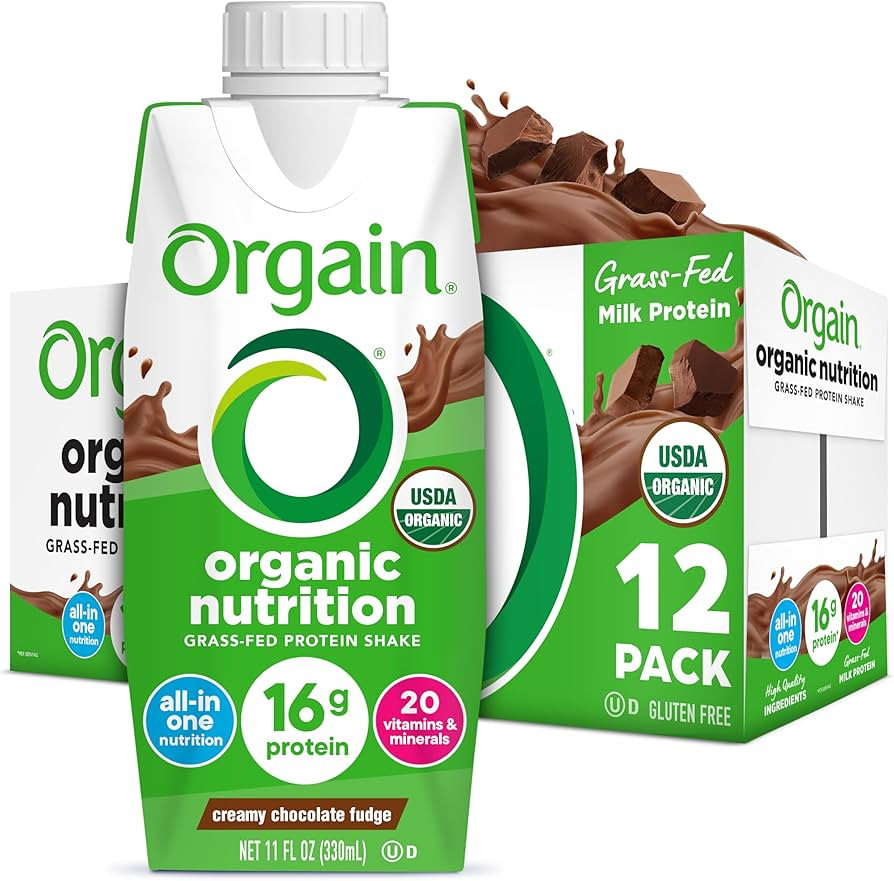 Orgain Organic Nutritional Protein Shake, Creamy Chocolate Fudge - 16g Grass Fed Whey Protein, Me... | Amazon (US)