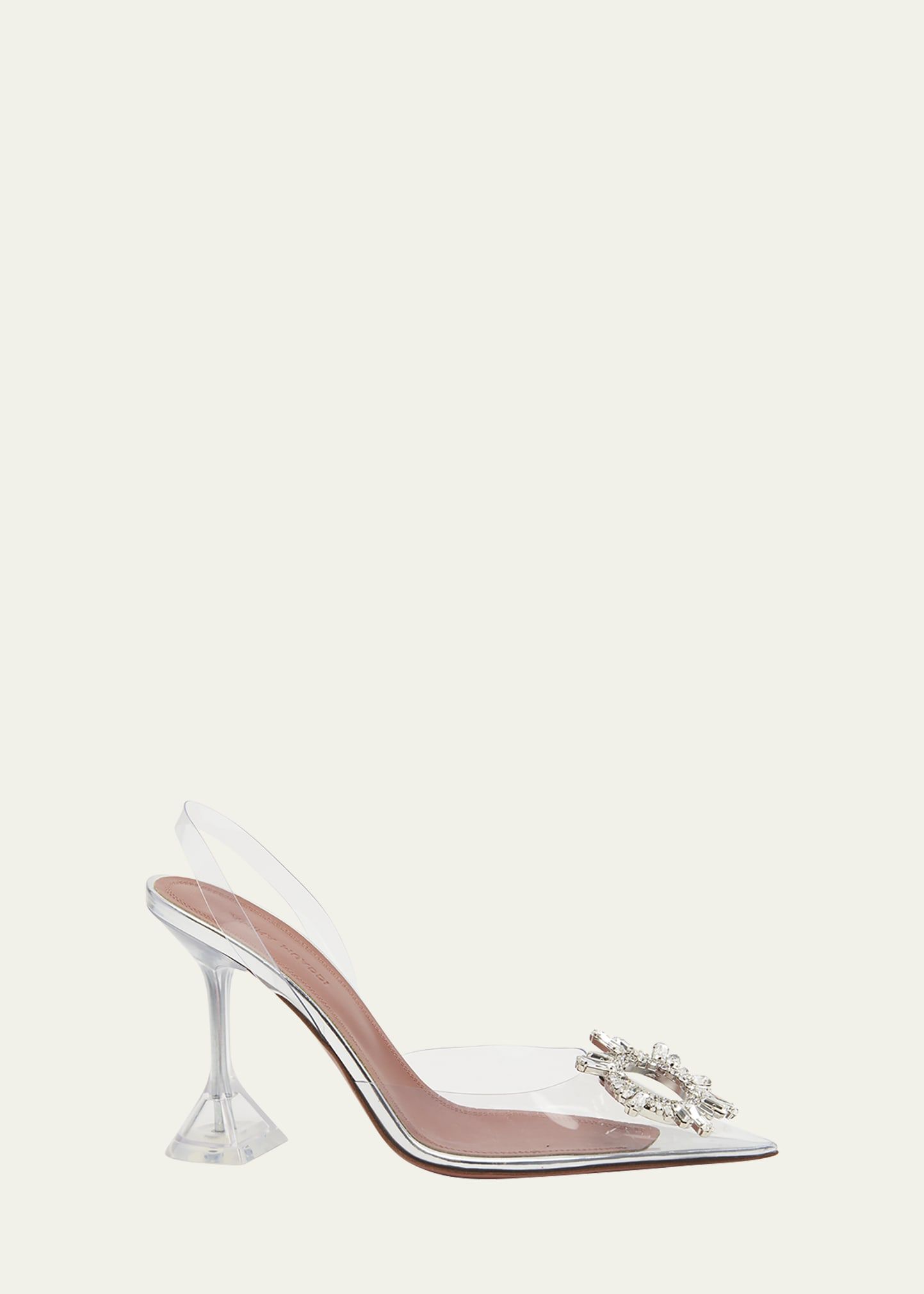 Amina Muaddi Rosie See-Through Slingback Bow Pumps | Bergdorf Goodman