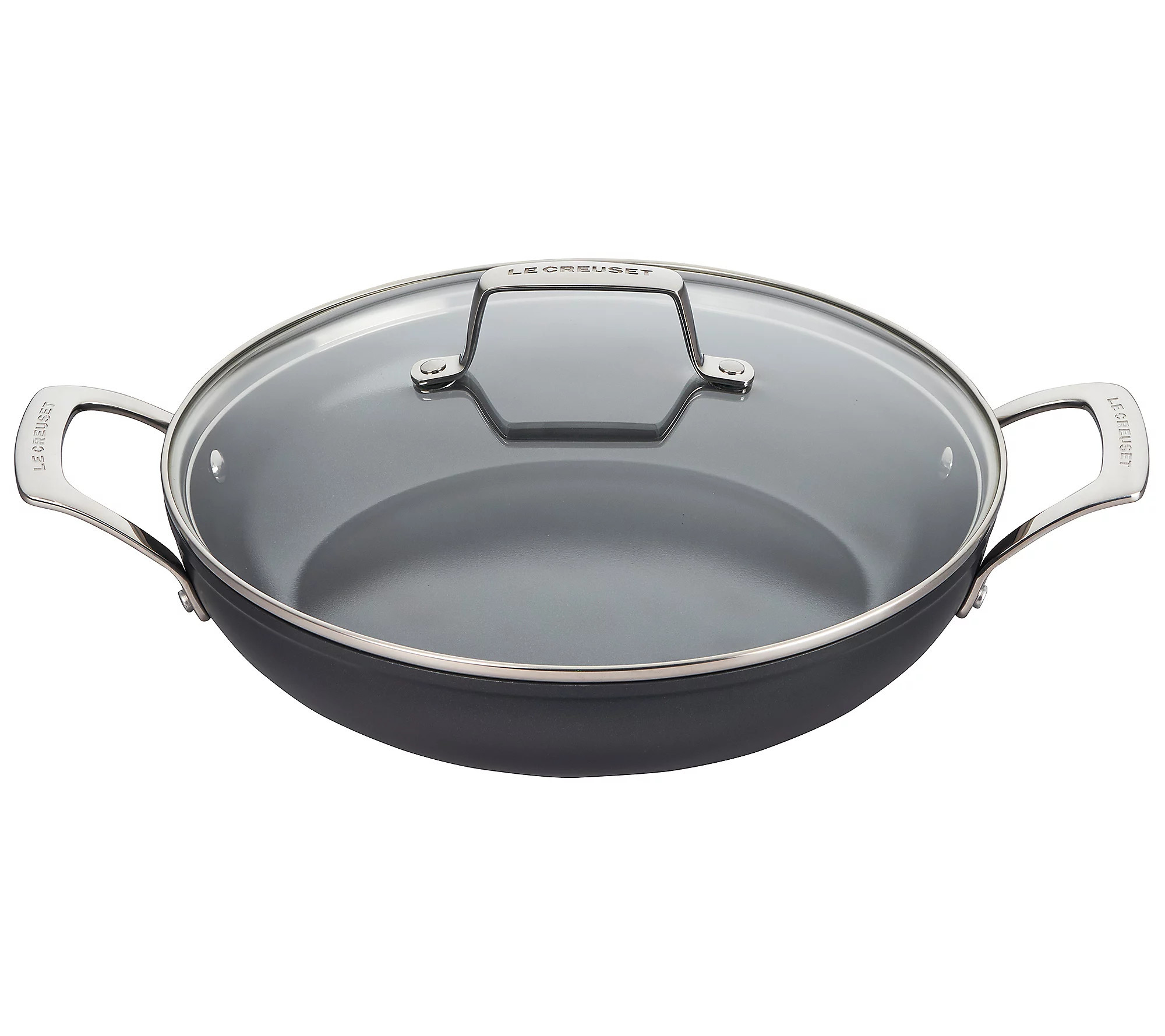 Le Creuset Essential Non-Stick 3.5 qt Shallow B raiser w/ Glas | QVC