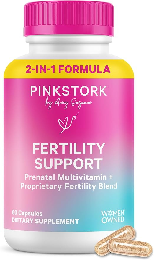 Pink Stork Fertility Supplements for Women, 60 Capsules | 2-in-1 Conception Support + Prenatal, I... | Amazon (US)